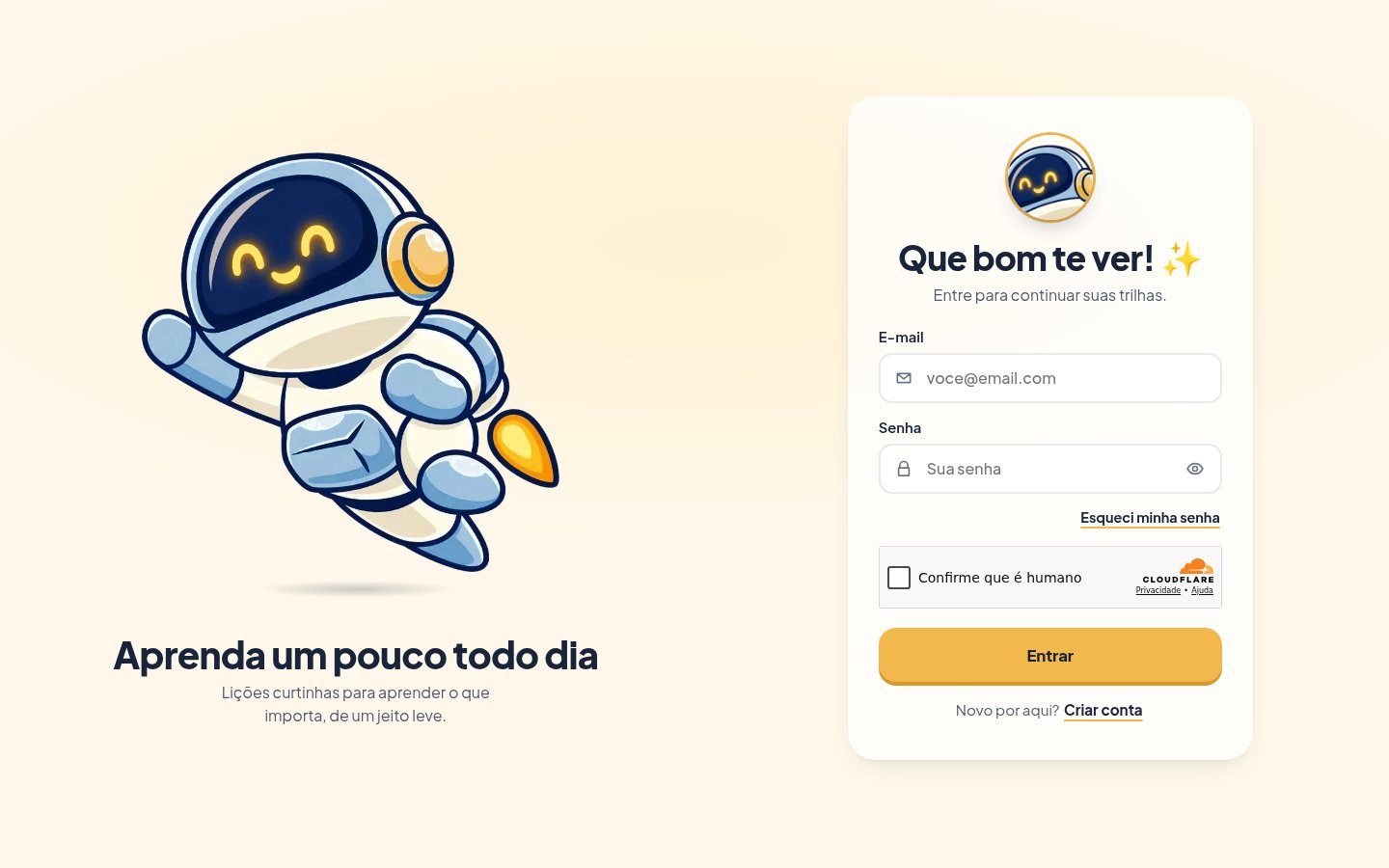 Lumio — tela de login no desktop